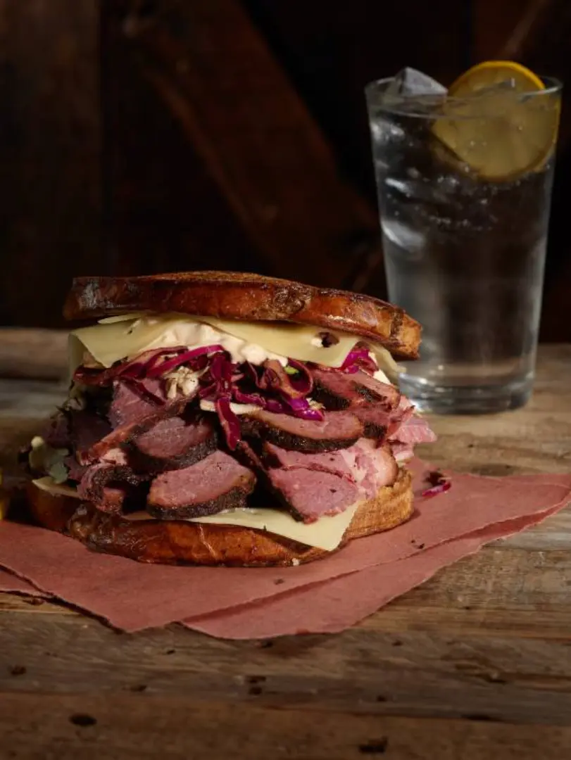 Reuben sandwich at Blind Box BBQ