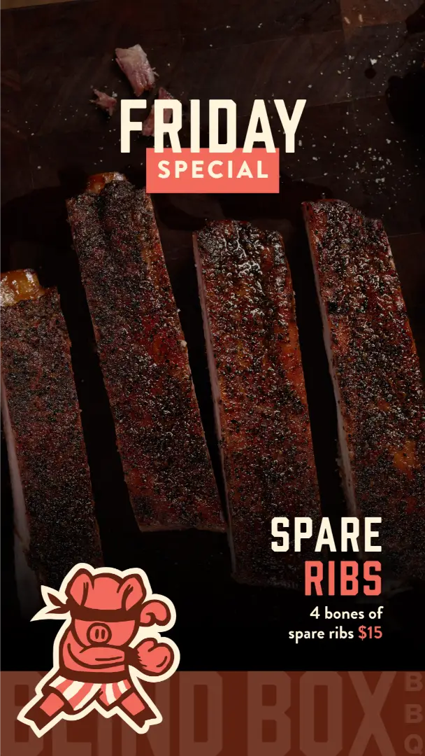 Friday special: Four spare ribs, 15 dollars