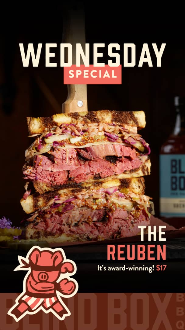Wednesday special: Award-winning Reuben, 17 dollars